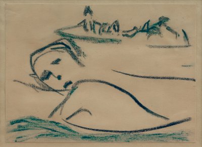 Ohne Titel (Mädchen, schwimmend) von Ernst Ludwig Kirchner